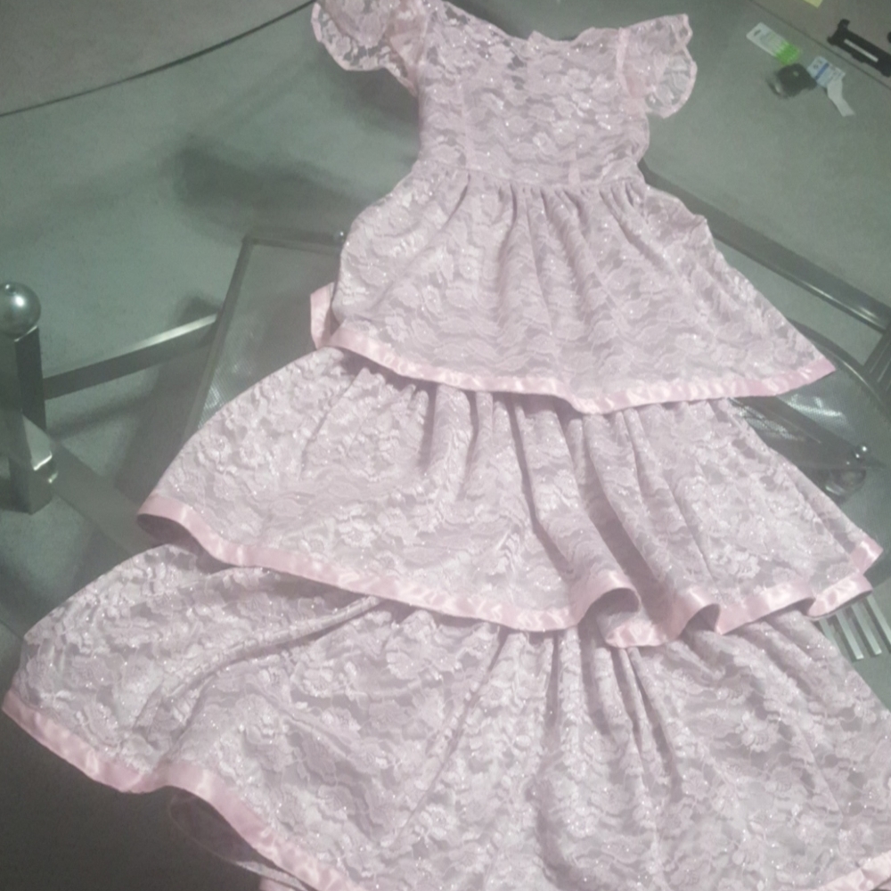 Handmade lace youth dress.   Est sz 8?